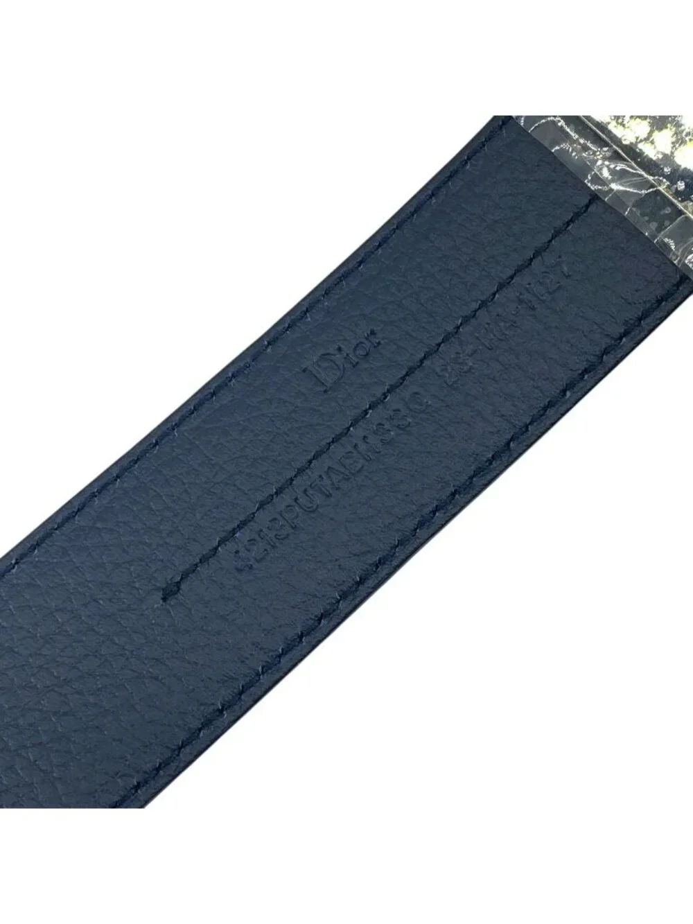 Dior Logo Buckle Belt Leather Black Daily Practical